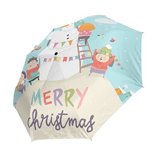 Parapluie de Noël pliable automatique pour voyager en famille de la ville à la plage
