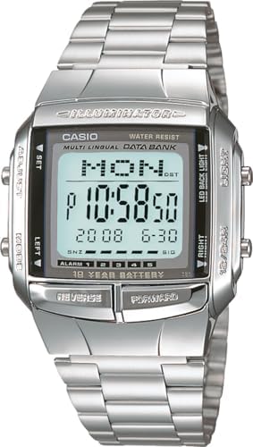 Casio Relógio digital masculino de quartzo com pulseira de aço in...