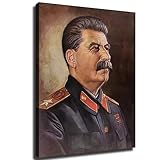 VAKUUM Joseph Stalin Portrait Canvas Art Poster Picture HD Print Poster Retro Painted Modern Home Bedroom Room Aesthetic Decoration (Unframed,08×12inch)