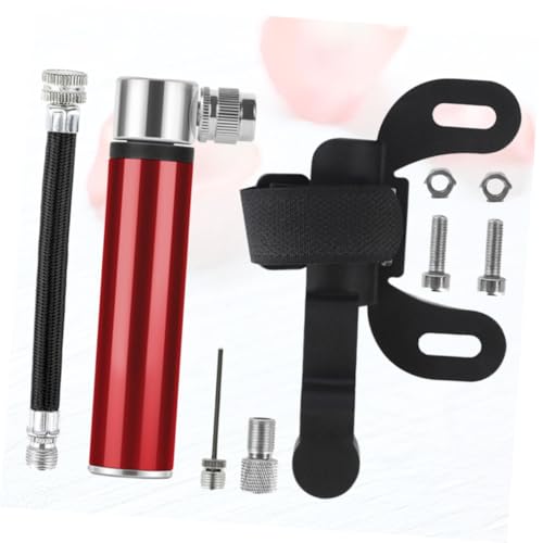 Bomba de bicicleta portátil de aleación mini inflador manual rojo 5
