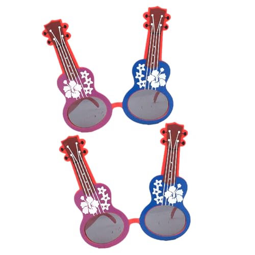 COLLBATH 2pcs Party Glasses Guitar Design Neon-Colored Lightweight and Easy-to-Store