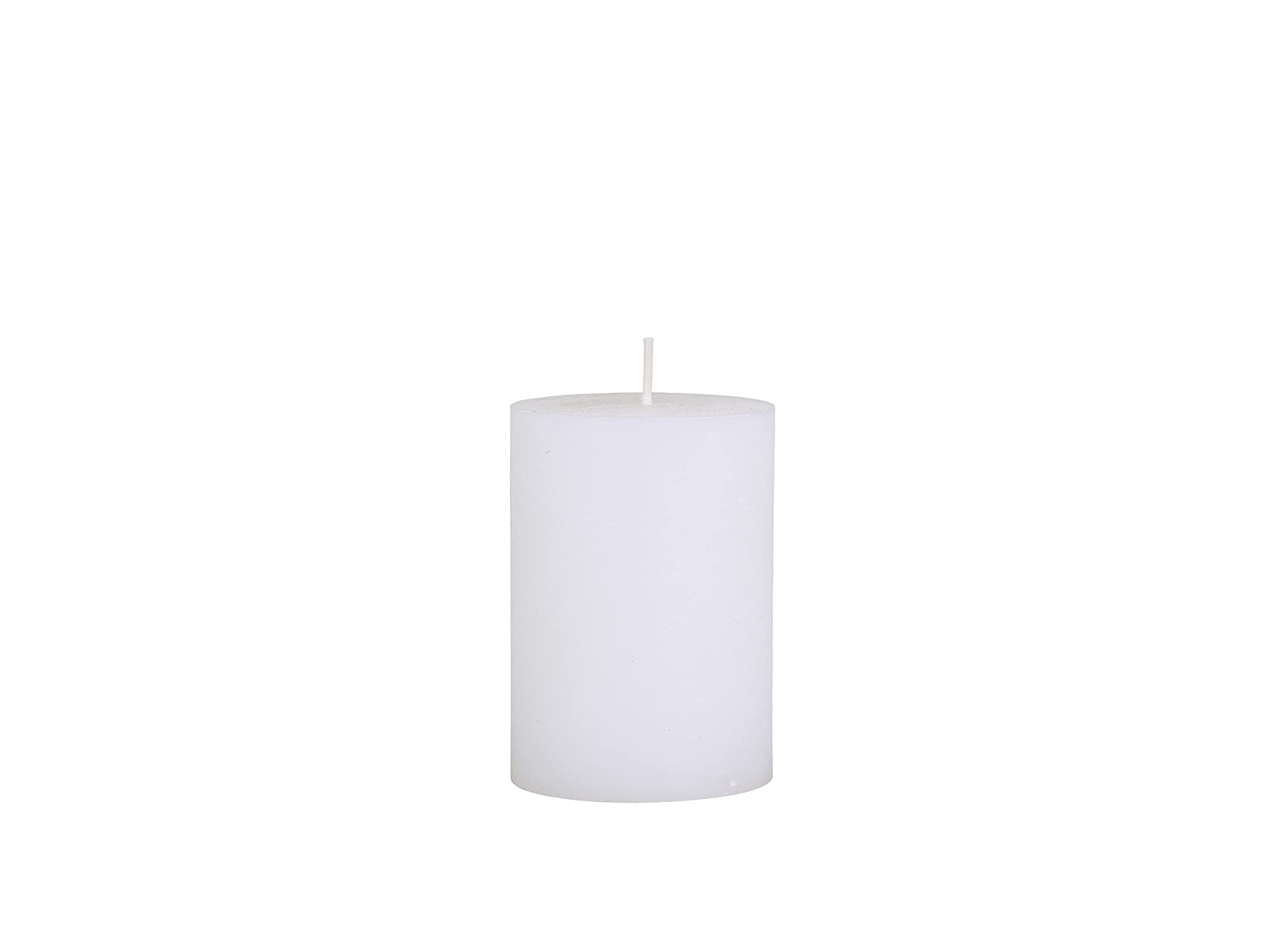 Chic Antique Macon Rustic Pillar Candle in VariousSizes 100% Paraffin Long Burning Time (White, 10 x 7 cm)