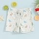 Felcia Badeshorts für kleine Jungen, leger, elastischer Bund, Dinosaurier-Druck, Badehose für Babys und Kleinkinder, Badehose für den Sommer, Cremefarben/Weiß, 6-12 Monate