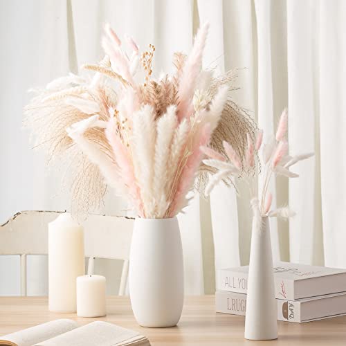 Total 110 Pcs /9 Variousof Pampas Grass For Home Decor, Matches For Boho Decor,Dried Flowers For Wall Decor,Room Decor Dried Flowers For Kitchen Decor,Wedding Decor,Office Decor (Pink) #TOP7