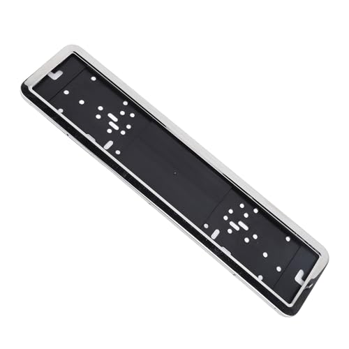 2 Pcs European License Plate Holder Stainless Steel Frame EU Tag Mounting Bracket No Drilling Required Fits Most Bumpers Stylish Sporty Look Front Rear Placement