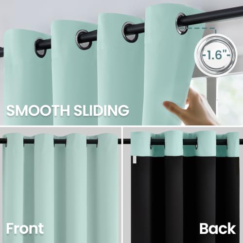 Image of COSVIYA Grommet 100% Aqua Blackout Curtains for Kids Room 84 Inches Length