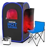 Runitude Portable Sauna Steam Pop-Up Tent | Home Sauna Steam Detox Room | Touchscreen 1000W 2.6 Litre Generator | Including Chair & 2X Protective Floor Mats | Men & Women | Improved Version 2.0