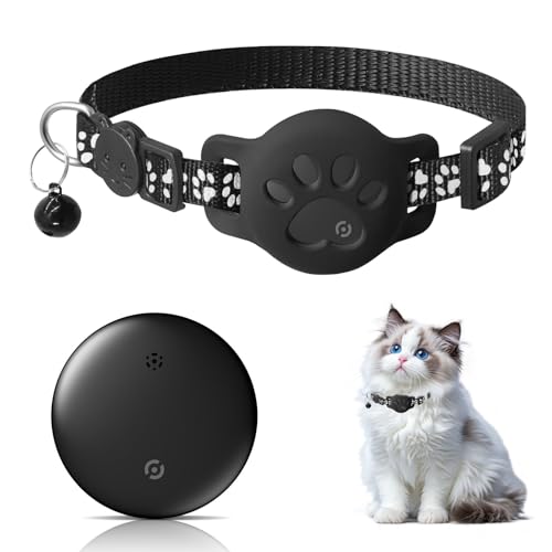 Smart Bluetooth Tracker für Android - Zertifiziert für die Verwendung mit Google Find My, Schwarz GPS Tag für Katzen, Hunde, Schlüssel, Gepäck &...