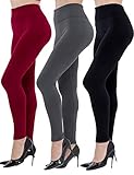Dimore Fleece Lined Leggings Womens Fashion High Waist Tummy Control Leggings for Women Winter Warm...