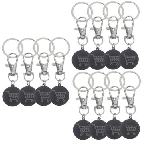 VILLCASE 3 Series Llavero Carrito De Compras Bolsa De Llaves Carro Moneda Llavero Simbólico Llaveros Token Carrito De La Compra Colgante De Fichas De Carrito De La Compra Black 4 Piezas X 3
