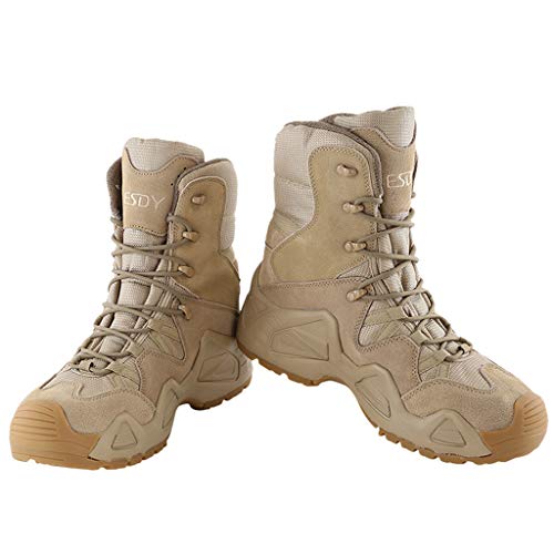 Mens Delta Army Boots, High-Tops Military Tactical Boots Outdoor Mountaineering Off-Road Combat Boots,Beige- 45/UK 10.5/US 11