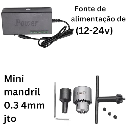 Mini Torno Mecânico 110-240v 12v Portátil - Kit Completo
