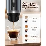 Amjdcoe Portable Espresso Maker, 20 Bar Electric Espresso Machine for Travel, Camping, Rechargeable USB-C Mini Coffee Maker for NS Capsule Pods and Ground Coffee, Gray - Image 2