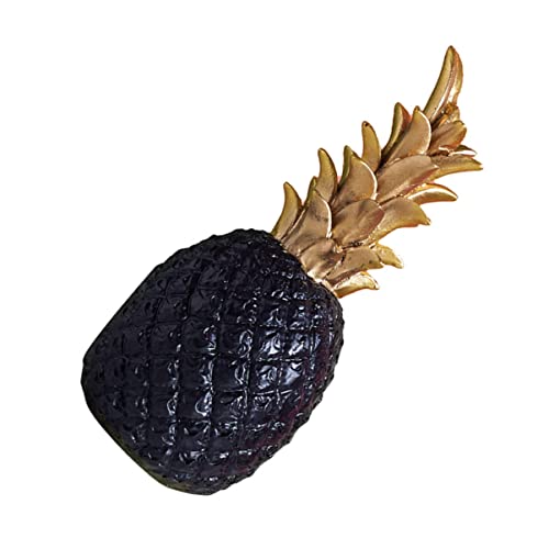 Veemoon Decoration Sculpture Modern Pineapple Office Room Desk Black Ornament Fruit Table Style Statue Crafts Decor: Desktop Kitchen Statues For Simulation Figurine Living Ceramic #TOP26