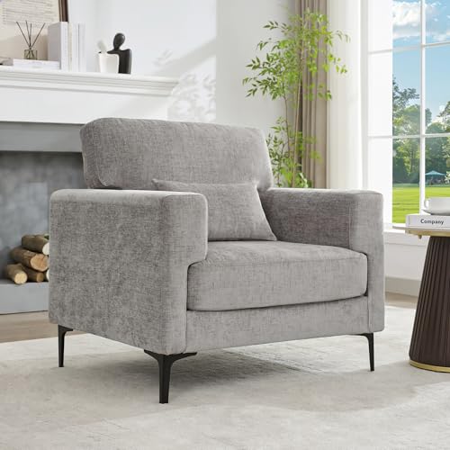 Sillón Plegable Chenille Gris miniatura 5