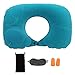 Oreiller en Forme de U Aramox, Presse à Oreiller en Forme de U Coussin D'appui-tête Souple Gonflable Protection Cervicale pour Avion de Bureau de Voiture(Menthe verte)
