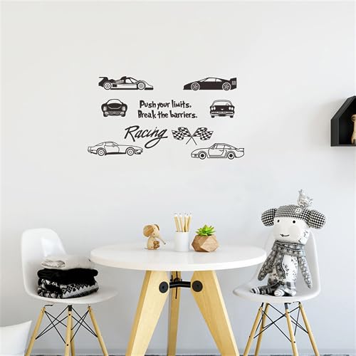 Vinilo decorativo adhesivo coche de carrera para pared miniatura 7