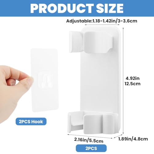Faderr 2 Pack Wall Mounted Hair Curler Holder, Hair Styling Tool Storage Organizer, Hairdressing Hanging Rack Stand for Flat Irons, Curling Wands(White,Size:for Devices Diameter Under 1.42")
