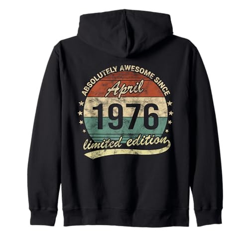 50e Anniversaire Absolutely Awesome Since April 1976 Vintage Sweat à Capuche