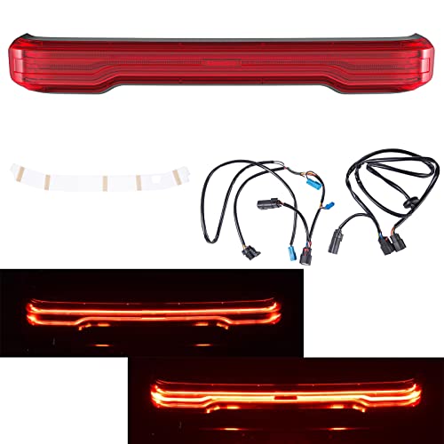 Advanblack LED Brake/Turn/Running Lamp Wrap-around Tour Pack Light Bar Fit for 2014+ 2023 2024 2025 Harley/Davidson King Tour Pak Chopped Touring Pack (Red Lens)