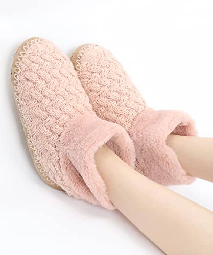 DICUIRD Slipper Socks for Women,Womens Boots Slippers,Slipper Boot with Soft Soles,Warm Cozy Fluffy Sherpa Lined Booties Slipper Socks,Womens Christmas Slipper Gifts3
