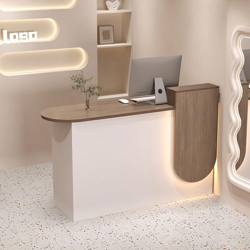 Moderno mostrador de recepción LED con cajón con cerradura, ideal para oficina, salón de belleza o vestíbulo