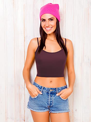 Image of Boao 4 Pack Women's Cropped Cami | Spaghetti Strap Camisloe, Cropped Tank Top, Comfort Cotton, Basic Layering Undershirts, Casual Daily Wear, Summer Outfit