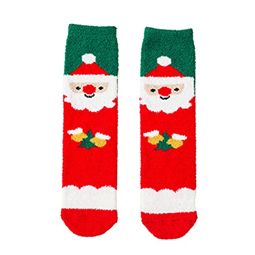 Generisch Calcetines largos para bebé niña niño Navidad polar cálido dormir calcetines hasta la rodilla pantuflas medias suaves zapatos calcetines, a, talla única
