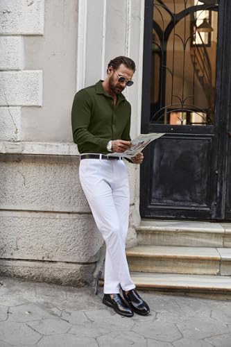 COOFANDY Mens Casual Button Down Shirt Long Sleeve Lightweight Jacket Fashion Textured Shirts4