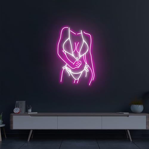 Image of Women Neon Sign 23.6 inches Bikini Body Led Neon Signs Lady Light for Bedroom, Living Room, Home, Bar Shop Wall Decor Gift