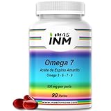 Omega 7 Espino Amarillo – Aceite de Espino Amarillo Omega 3 6 7 9 – 500 mg por perla con Vitamina A y E – Piel, Mucosas y Protección Celular – 90 Perlas - Sin Aditivos - Cápsulas Vegetales