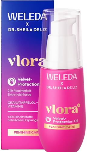 WELEDA Bio Vlora+ Velvet Protection Oil - Naturkosmetik Intimpflege Pflegeöl mit Granatapfelöl & Jojobaöl lindert trockenheitsbedingte Spannungsgefühle - Intim Öl für sensible Haut (vegan 30ml)