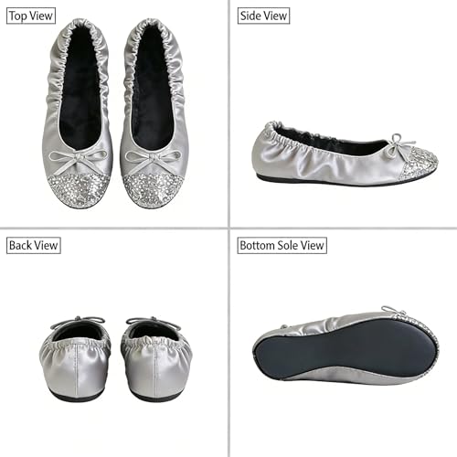 Image of Women's Foldable Ballet Flats - Portable Flat Shoes for Travel and Wedding that Fit in Your Purse