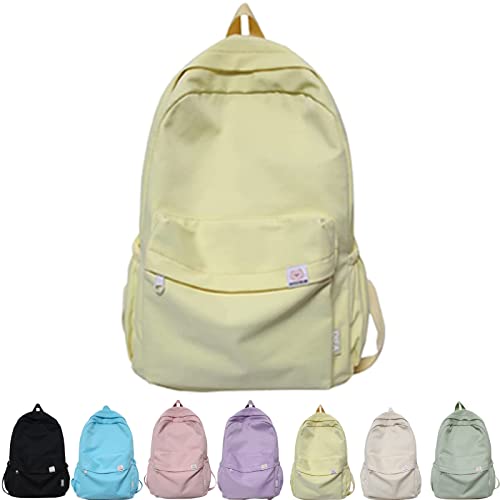 Jewab - Mochila verde salvia para la escuela, casual para portátil de gran capacidad, para niñas/mujeres, negocios o universidad (amarilla)