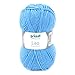Produktbild Gründl Lisa Premium Uni Strick- & Häkelgarn (weicher und wollartiger Charakter, pflegeleichtes Strickgarn aus 100% Polyacryl, 50 g/ 133 m, Nadelstärke: 3,5-4,5, 1 Knäuel á 50 g), Mittelblau