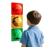 Geiserailie 3 Pcs Sensory Wall Mirror Acrylic Bubble Mirror Toys for Calming Corner Items - Sensory Room Have Visual, Tactile Stimulation (6 x 6 Inch,Red,Yellow,Green)