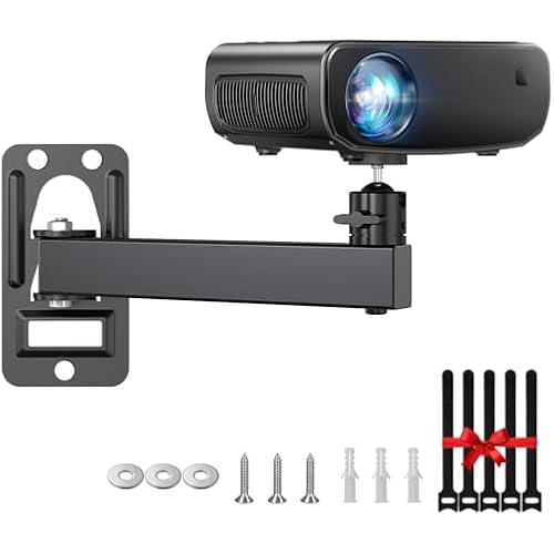 DAWASAPAT Mini Ceiling Wall Projector Mount Stand- Adjustable Tilt&Swivel Hanging Projector Holder Wall Mount Hanger Rack Stand for Mini Projector with Cable Ties