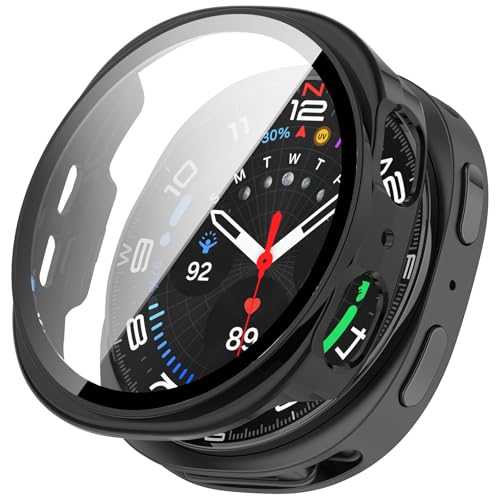 YealRed For Samsung Galaxy Watch 8 44mm �ی�P�[�X �y�� PC+�����K���X�J�o�[ 9H�d�x ���t���ȒP ��̌^ �S�ʕی� �L�Y�h�~ �ϏՌ� HD�����ߗ� �w��h�~ ���˒ጸ Samsung Galaxy Watch