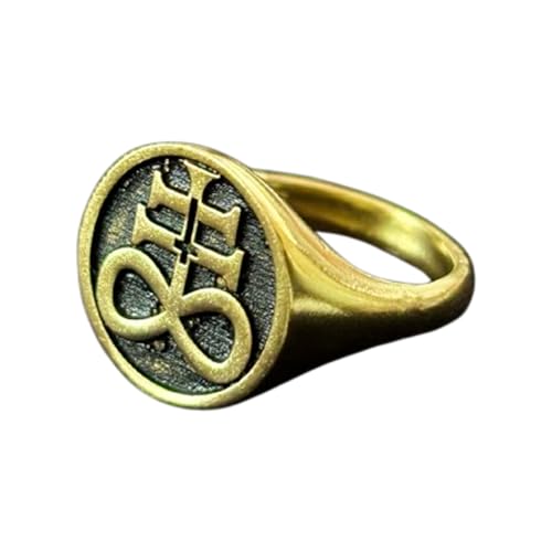 Bague plaquée or avec symbole d'alchimie et chevalière ronde en argent sterling 925 taille 5-12.5