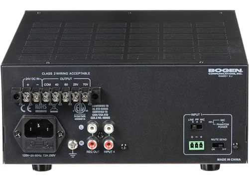 Amplificateur audio Bogen CC4021 noir de 40W avec connecteurs RCA pour la maison - 3
