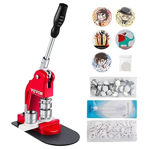 Mophorn Button Maker Button Maker Machine Button Badge Maker 1 Inch 25mm Aluminum Frame 500 Parts Circle Cutter