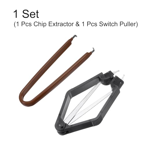 Image of uxcell IC Chip Extractor 100mm Stainless Steel with U Shape IC Chip Switch Puller Coffee for Component Motherboard, 2pcs