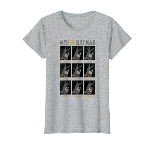 DC Originals The Many Moods of Batman T-Shirt, Women, Heather Grey, 3X-Large