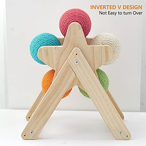 VELIHOME Brinquedo de bola de arranhar para gato de sisal natural bola de arranhar gato suprimentos