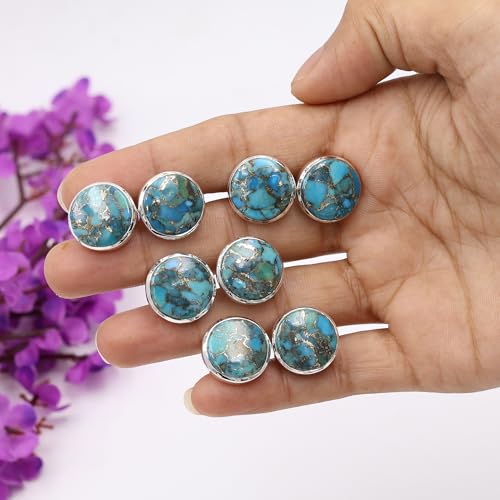 Gemelos para hombre con turquesa cobre azul 925 plata miniatura 3