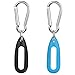 MiPhee 2-Pack Silicone Case for Pokemon Go-Tcha with Keychain Carabiner, Black+Blue