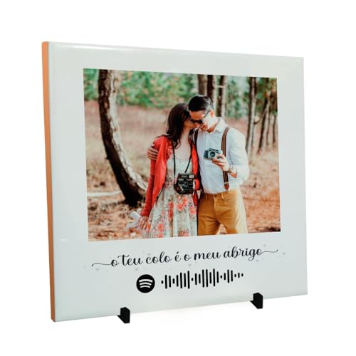Quadro Decorativo Personalizado com a Foto do Casal Estampada Frase e Musica do Casal