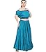Wevez Women’s 40 Inch Cotton Full Circle Elastic Waist Tribal Fusion Belly Dance A Line Plus Size Maxi Skirt (Teal)
