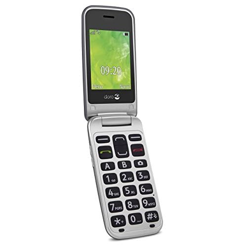 Doro 2414 GSM Mobiltelefon im eleganten Klappdesign stahl/silber