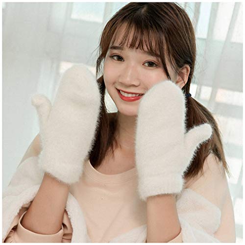 Barsly Lovely Female Winter Knit Wool Thicker Cashmere Velvet Warm Black Gloves Ladies